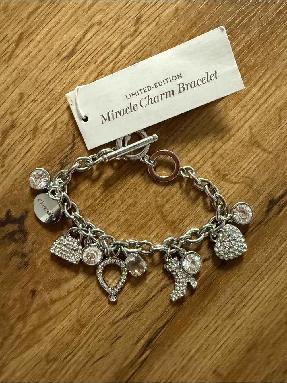 Chico's Limited Edition Silver-Tone Crystal Charm Bracelet - Clear and Silver